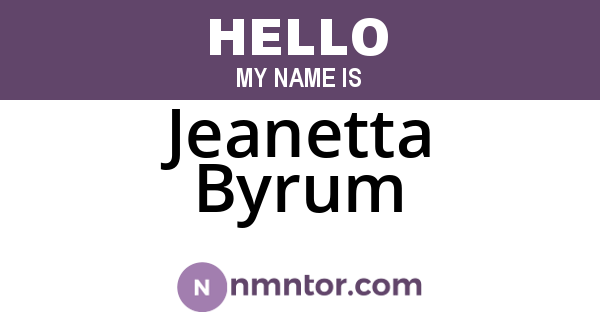 Jeanetta Byrum