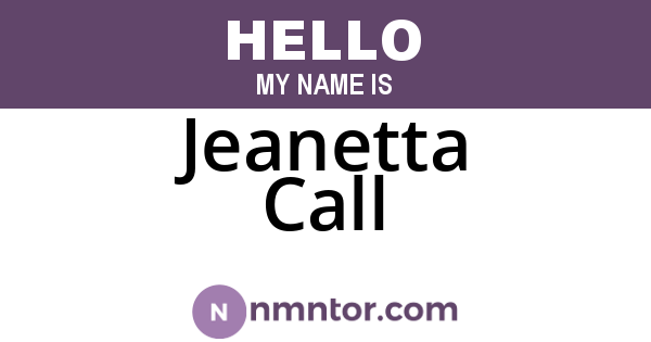 Jeanetta Call
