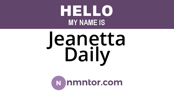 Jeanetta Daily