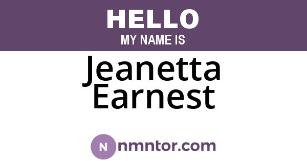 Jeanetta Earnest