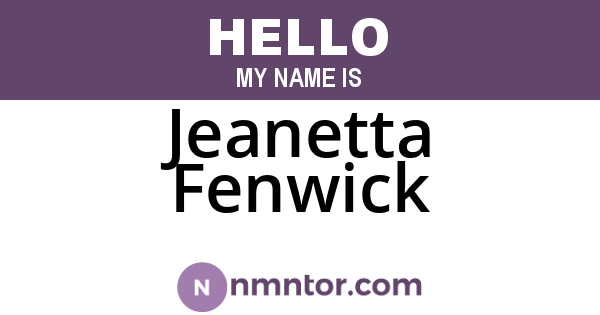 Jeanetta Fenwick