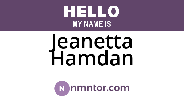 Jeanetta Hamdan