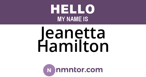 Jeanetta Hamilton