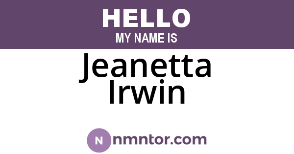 Jeanetta Irwin