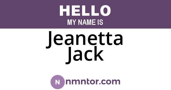 Jeanetta Jack