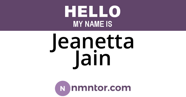 Jeanetta Jain