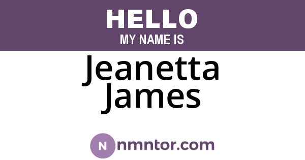 Jeanetta James