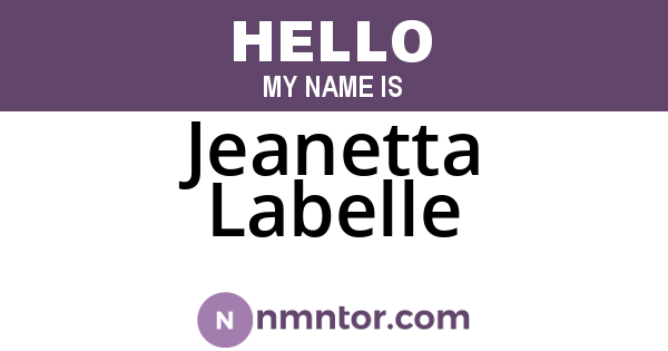 Jeanetta Labelle
