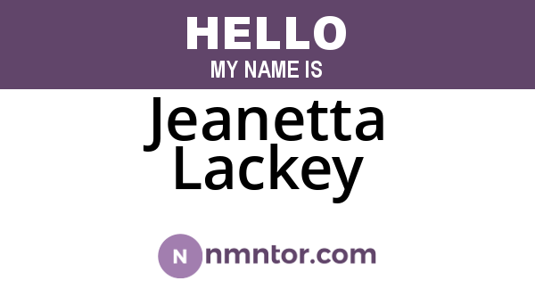 Jeanetta Lackey