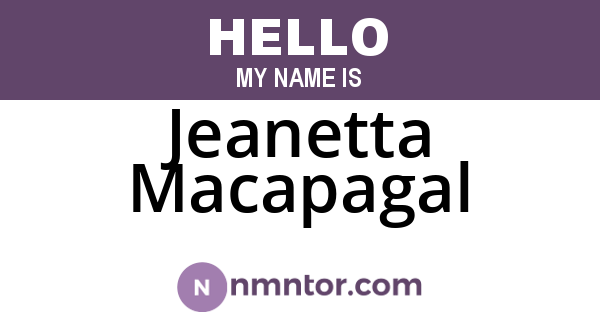 Jeanetta Macapagal