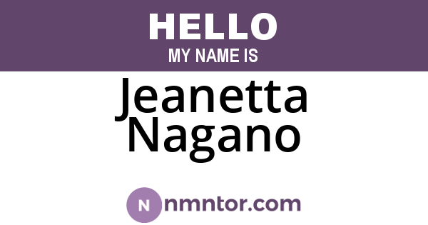 Jeanetta Nagano