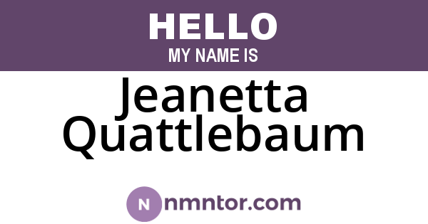 Jeanetta Quattlebaum