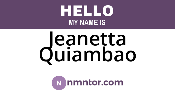 Jeanetta Quiambao