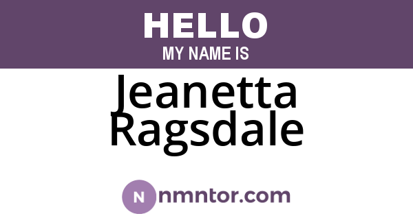 Jeanetta Ragsdale