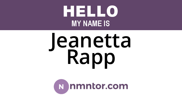 Jeanetta Rapp