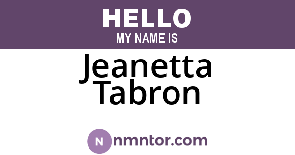 Jeanetta Tabron