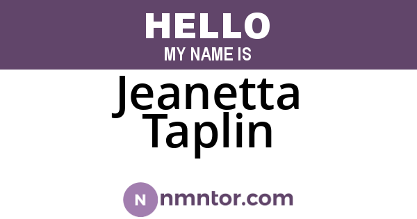 Jeanetta Taplin