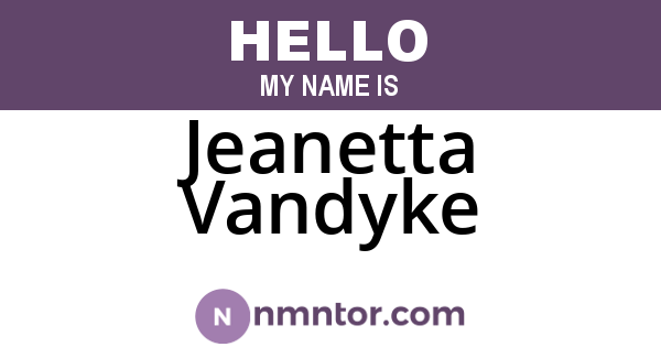 Jeanetta Vandyke
