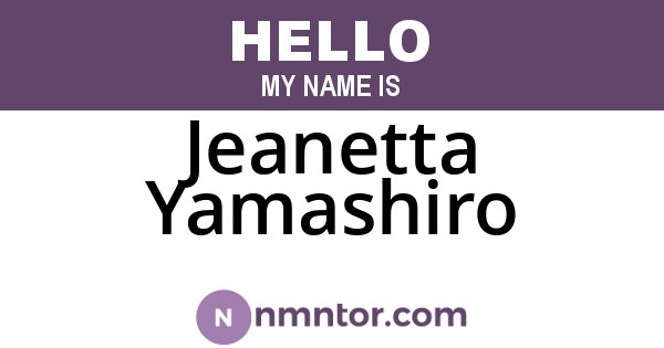 Jeanetta Yamashiro