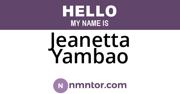 Jeanetta Yambao