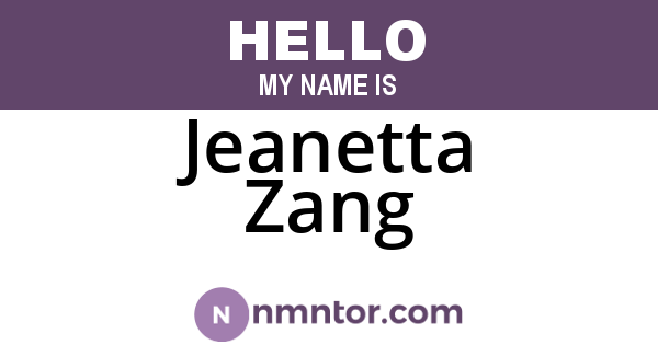 Jeanetta Zang