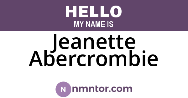 Jeanette Abercrombie