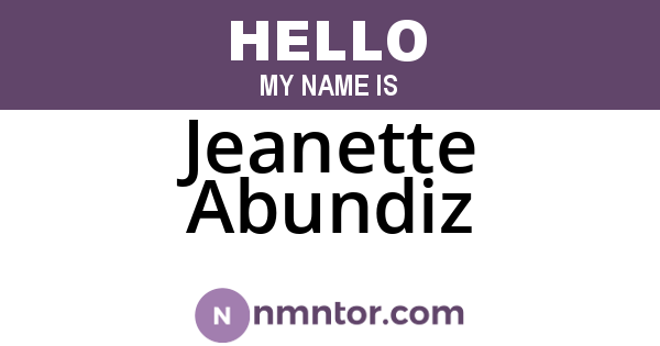 Jeanette Abundiz