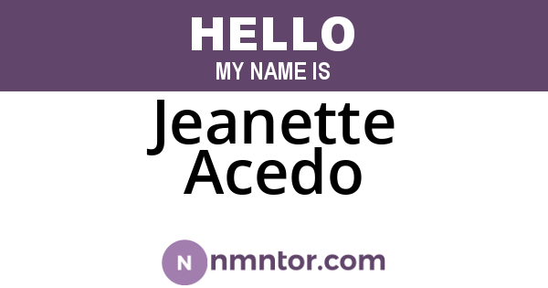 Jeanette Acedo