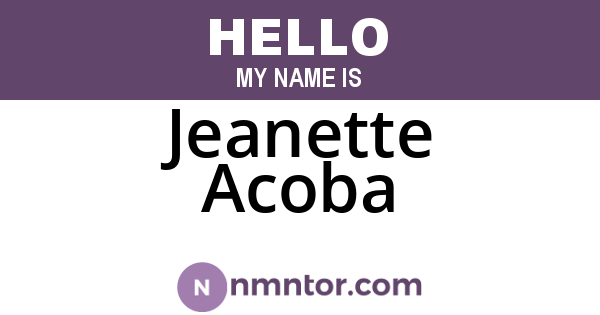 Jeanette Acoba