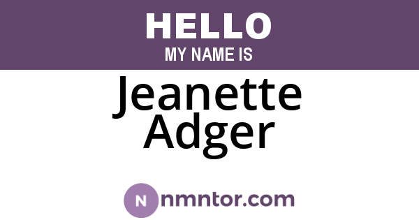 Jeanette Adger