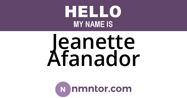 Jeanette Afanador