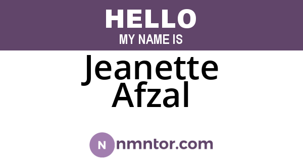 Jeanette Afzal