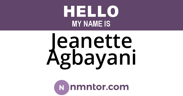 Jeanette Agbayani