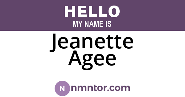 Jeanette Agee