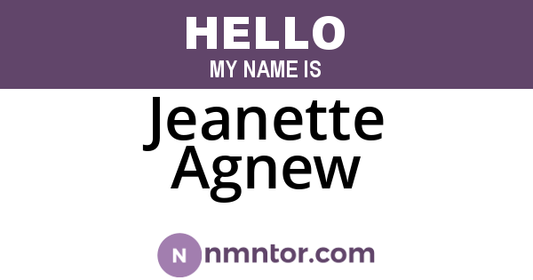 Jeanette Agnew