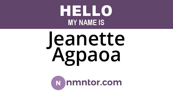 Jeanette Agpaoa