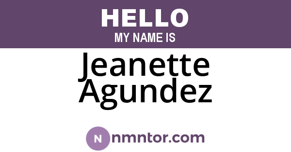 Jeanette Agundez