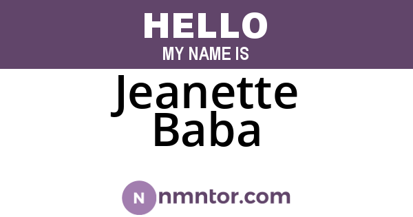 Jeanette Baba