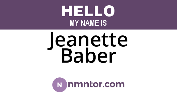 Jeanette Baber