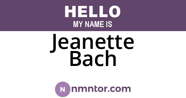 Jeanette Bach