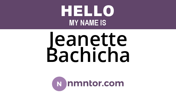 Jeanette Bachicha