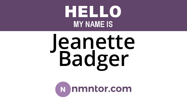 Jeanette Badger