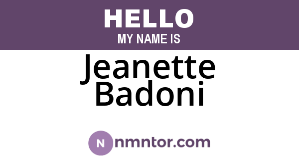 Jeanette Badoni