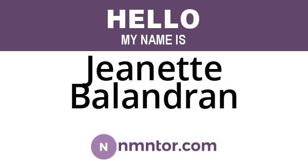 Jeanette Balandran