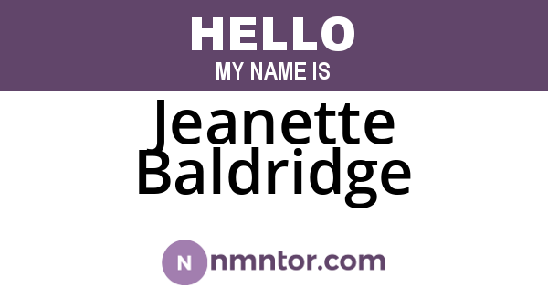 Jeanette Baldridge