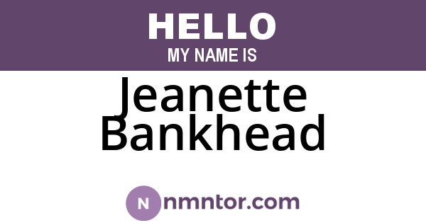 Jeanette Bankhead