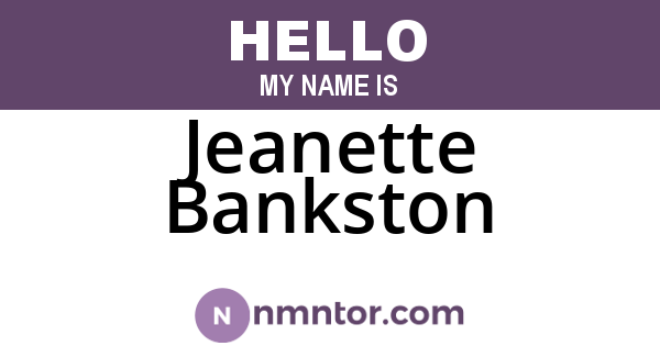 Jeanette Bankston