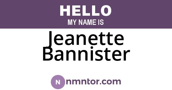 Jeanette Bannister
