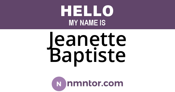 Jeanette Baptiste