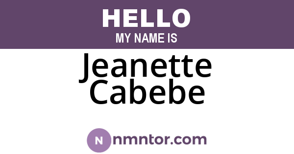 Jeanette Cabebe